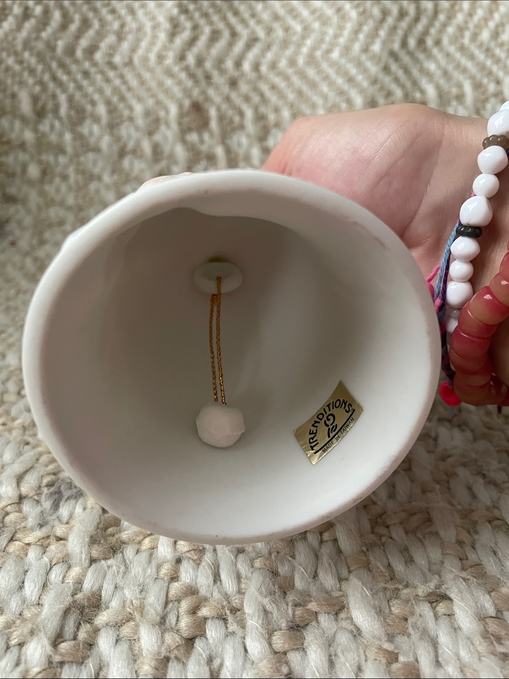 Precious Moments White and Blue Madonna and Child Porcelain Bell with Gold Tip - Picture 3 of 4